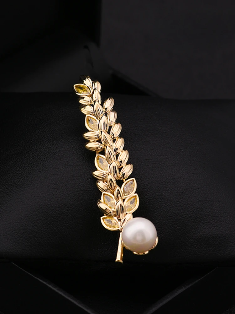 Spilla di grano di fascia alta Giacca elegante di lusso con spilla Abiti coordinati Accessori per scollatura Regali semplici di gioielli con corpetto 613