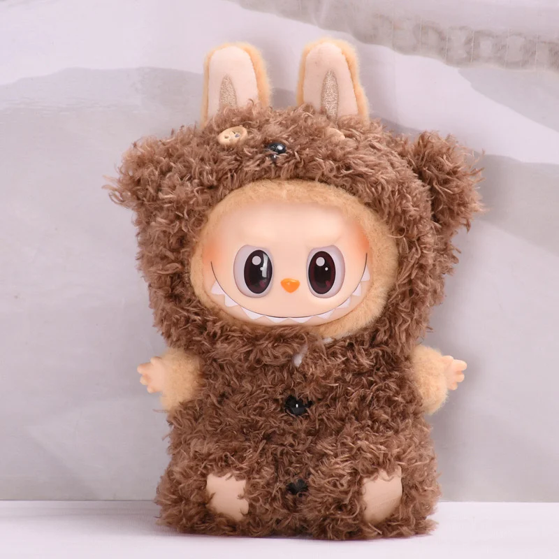 High Quality Monster Labubu Series Kawaii Plush Animal Onesie Suit 1/2 Generation Macaron Doll Cute Clothes Toy Accessories Gift