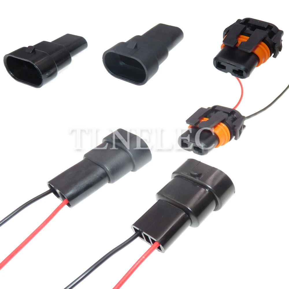 2 Pin Way Car Hernia Lamp Wiring Cable Socket with Wires Auto HID Controller Sealed Connectors 12059183