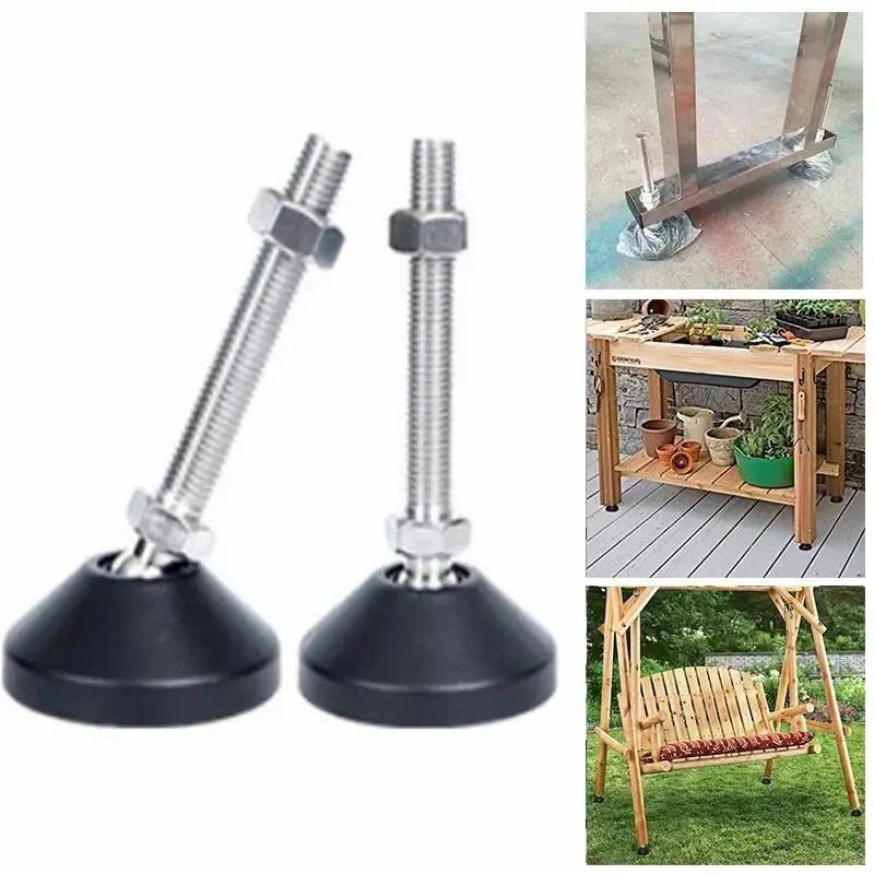 New Adjustable Leg Thread Type Adjustable Levelling Feet Swivel Base Articulating Leveling Legs Furniture Support Leg M8 M10 M12