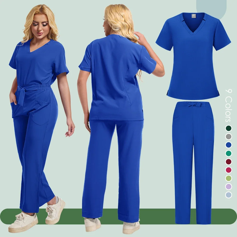 New style matte multi-color medical care uniform beauty salon nurse dental clinic doctor clinical surgery shirt and pants set