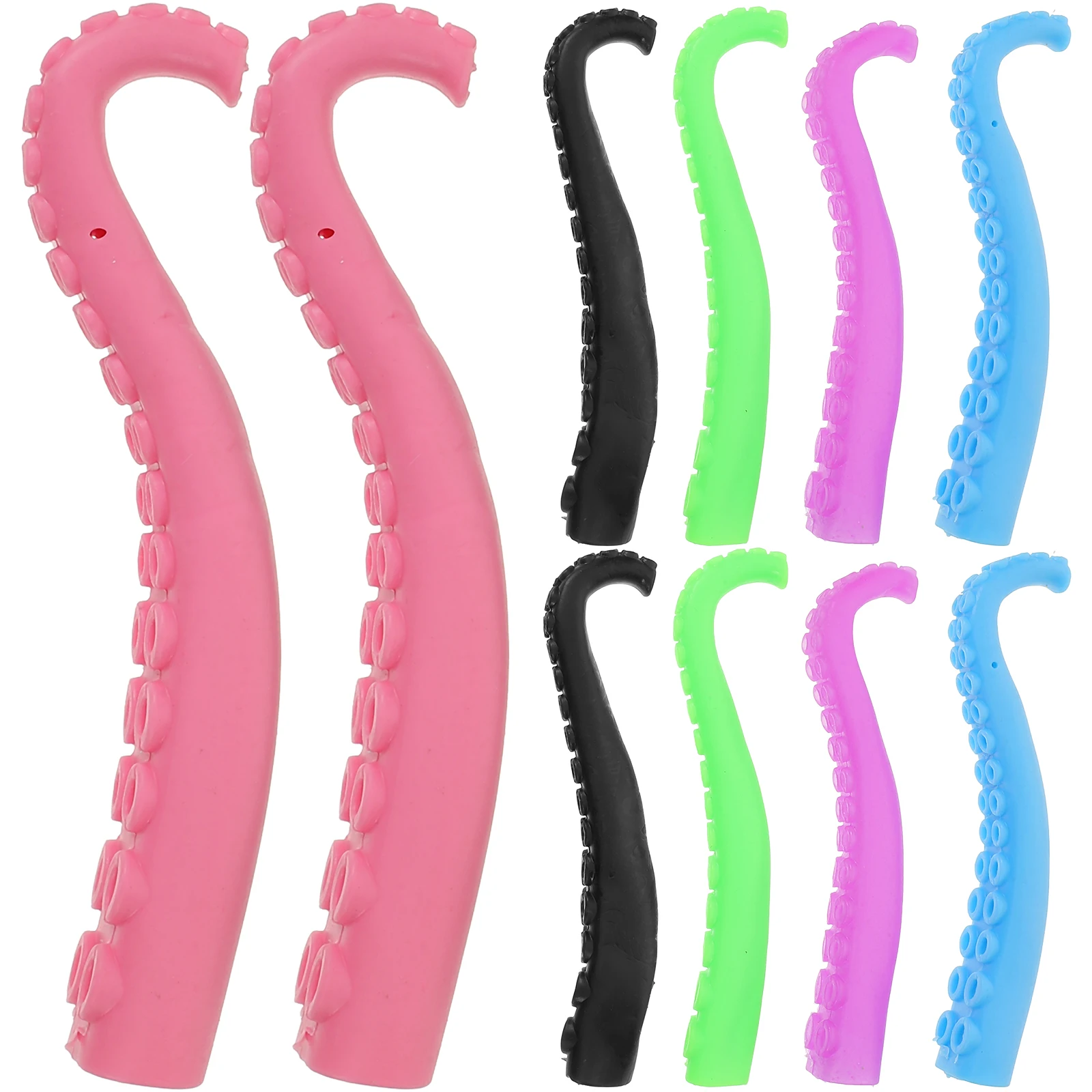 10Pcs Finger Tip Amusement Octopus Pattern Tough Plastic Interactive Wearable for Daily Play Party Favors Kids Stress
