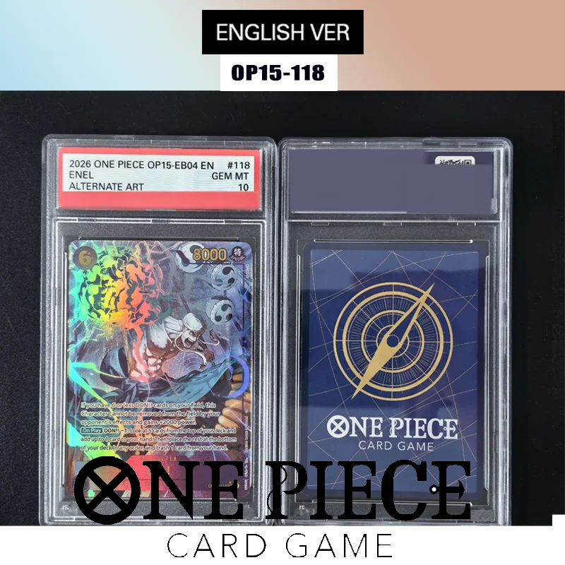 Tarjeta de calificación en inglés DIY 2026 One Piece OP15-EB04-Adventure en la Isla de Kami # 118 Tarjetas de Anime de la Colección de Arte Alternativo Enel