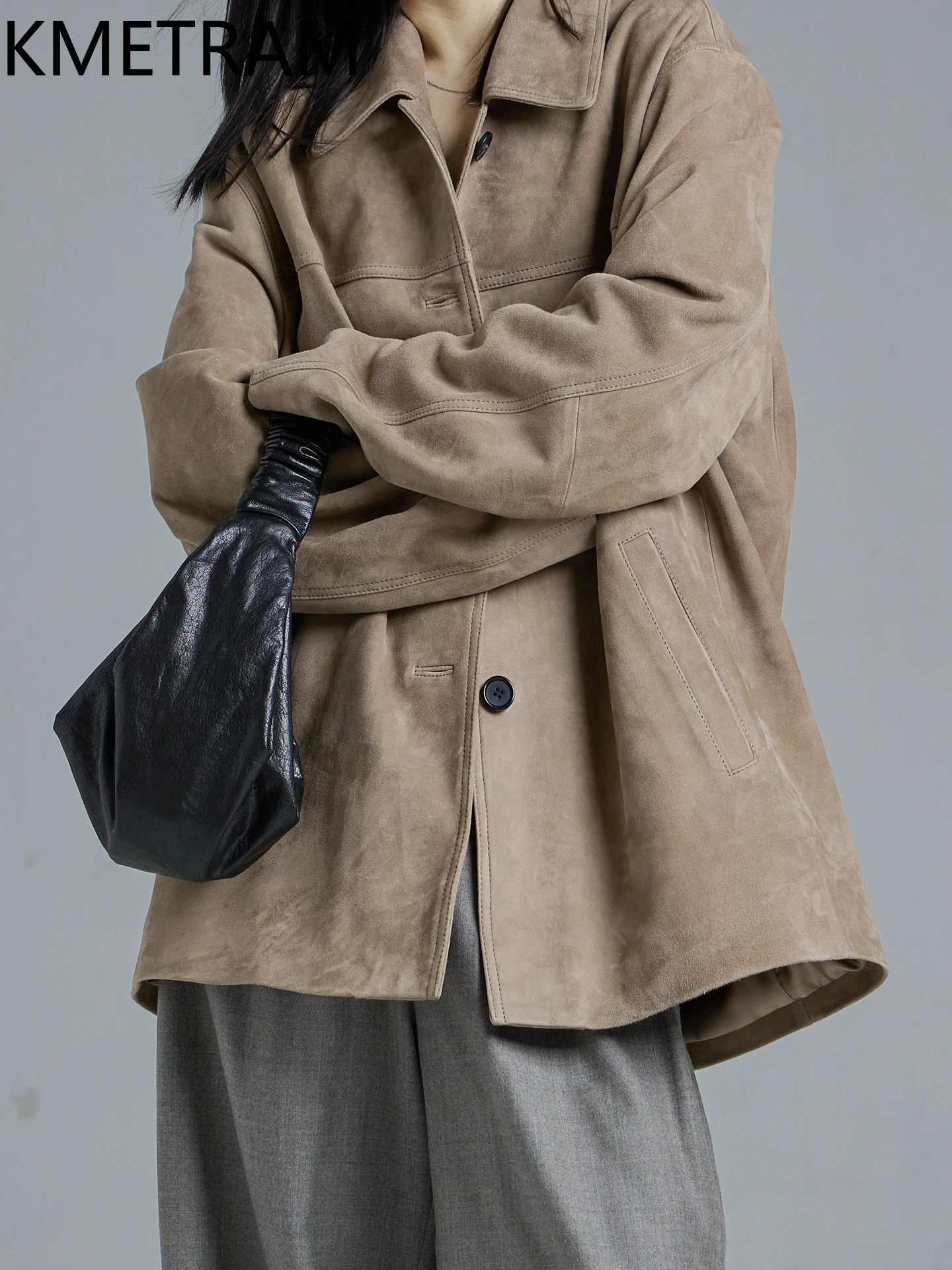 KMETRAM 100% 천연 양가죽 진짜 가죽 재킷 가을 짧은 캐주얼 신상 여성 코트 2025 여성 의류