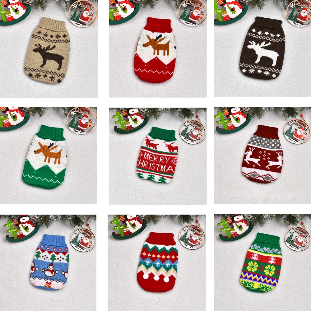 Christmas New Year Dog Sweaters for Small Dogs Warm Soft Pet Clothes for Puppy Dogs Girl or Boy Shirt Vest Pullover for Winter