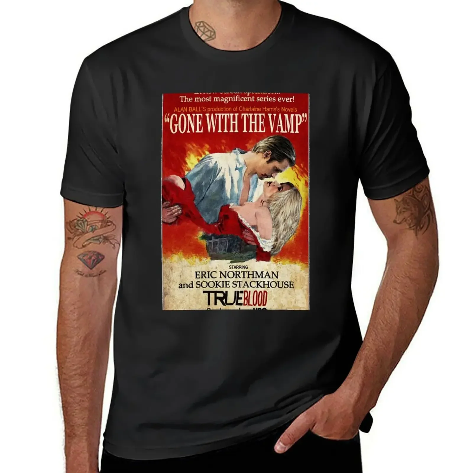 True Blood - Gone With the Vamp (Eric and Sookie) T-Shirt for a boy vintage graphic tee cotton t shirt men