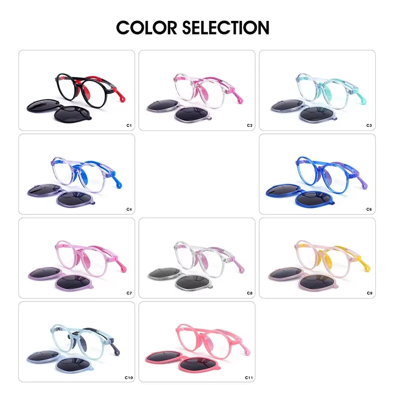 O-Q CLUB Magnetic Clip-on Transparent Glasses Man Children Kids Mens Sunglasses Women TR90 Polarized Luxury Eyeglasses Frame Men