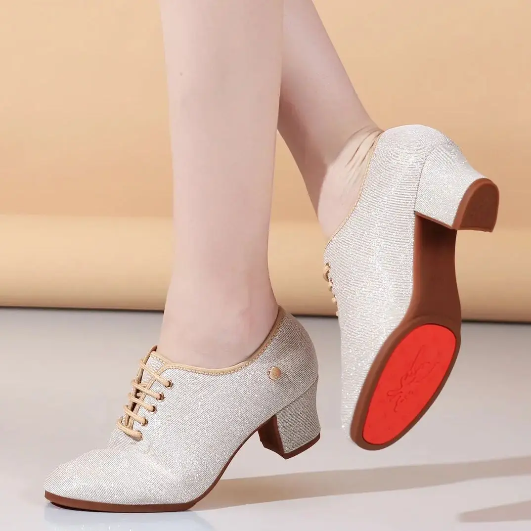 Damskie buty do tańca nowoczesnego, balowego, latynoamerykańskiego, tanga, wygodne obuwie do salsy.