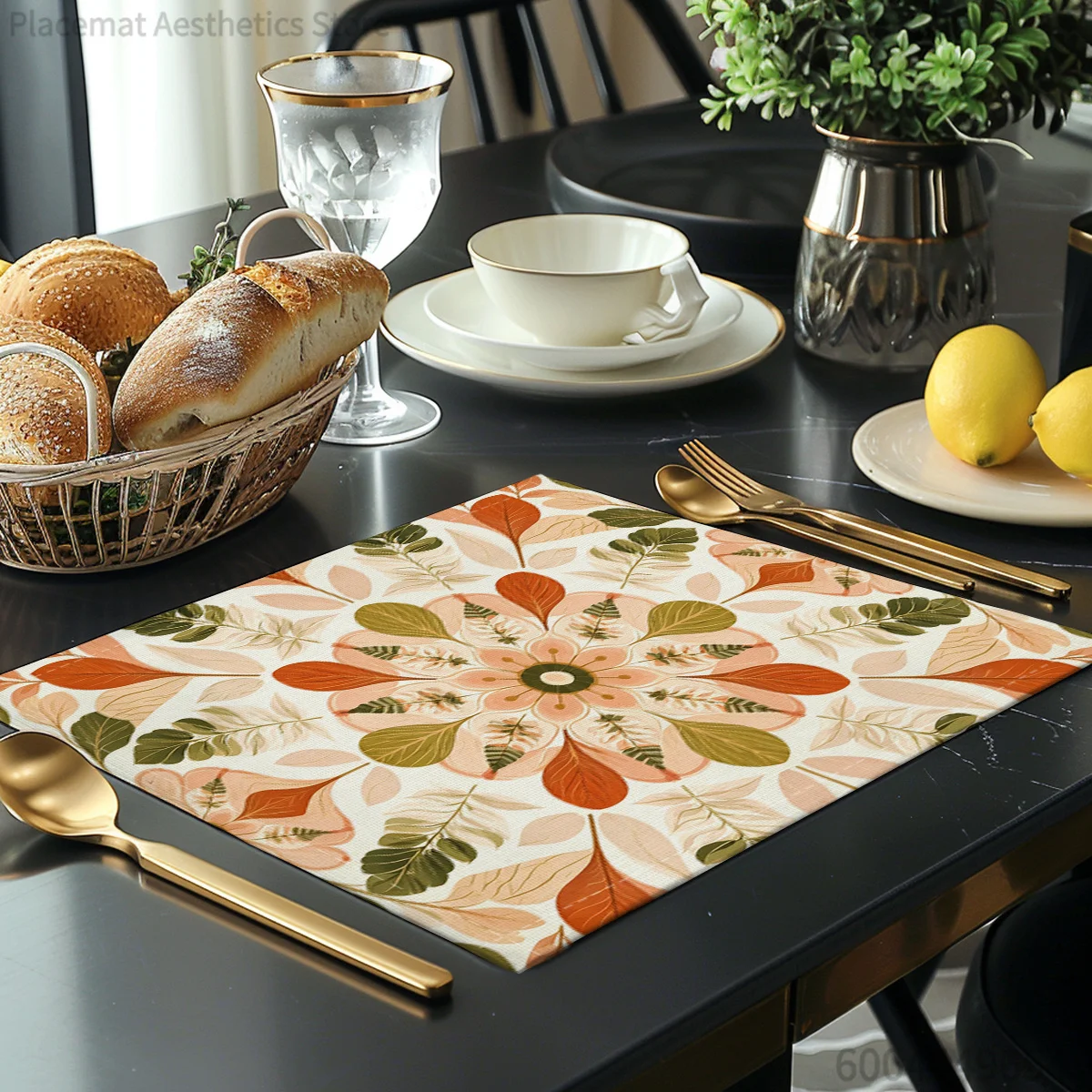 Retro Boho Daisy Floral Print Super Absorbent Drying Mat Waterproof Kitchen Counter Coffee Drain Pad Decor Table Placemat