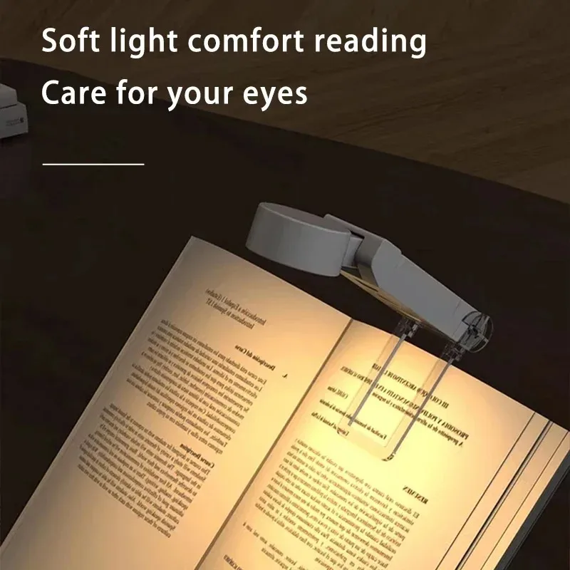 LED Reading Book Lamp Portable Book Clip Led Night Lights Charging Dimmable Bedroom Eye Protect Clip 360° Flip Led Book Lamps