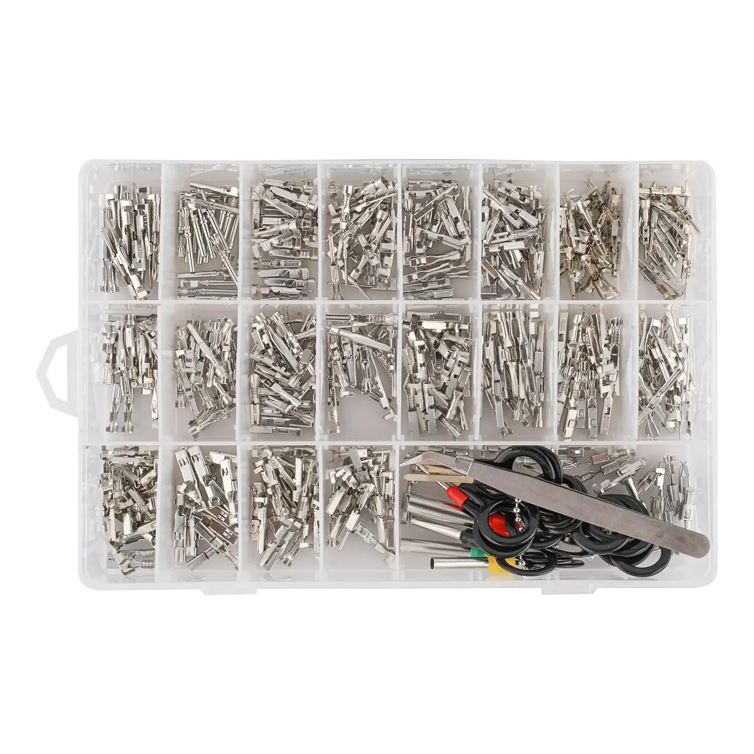 

460Pcs 1/1.5/1.8/2.2/2.8/3.5mm Terminal Pins Wire Harness Pin Male Female Automotive Connector Car Electrical Wire Terminals pin