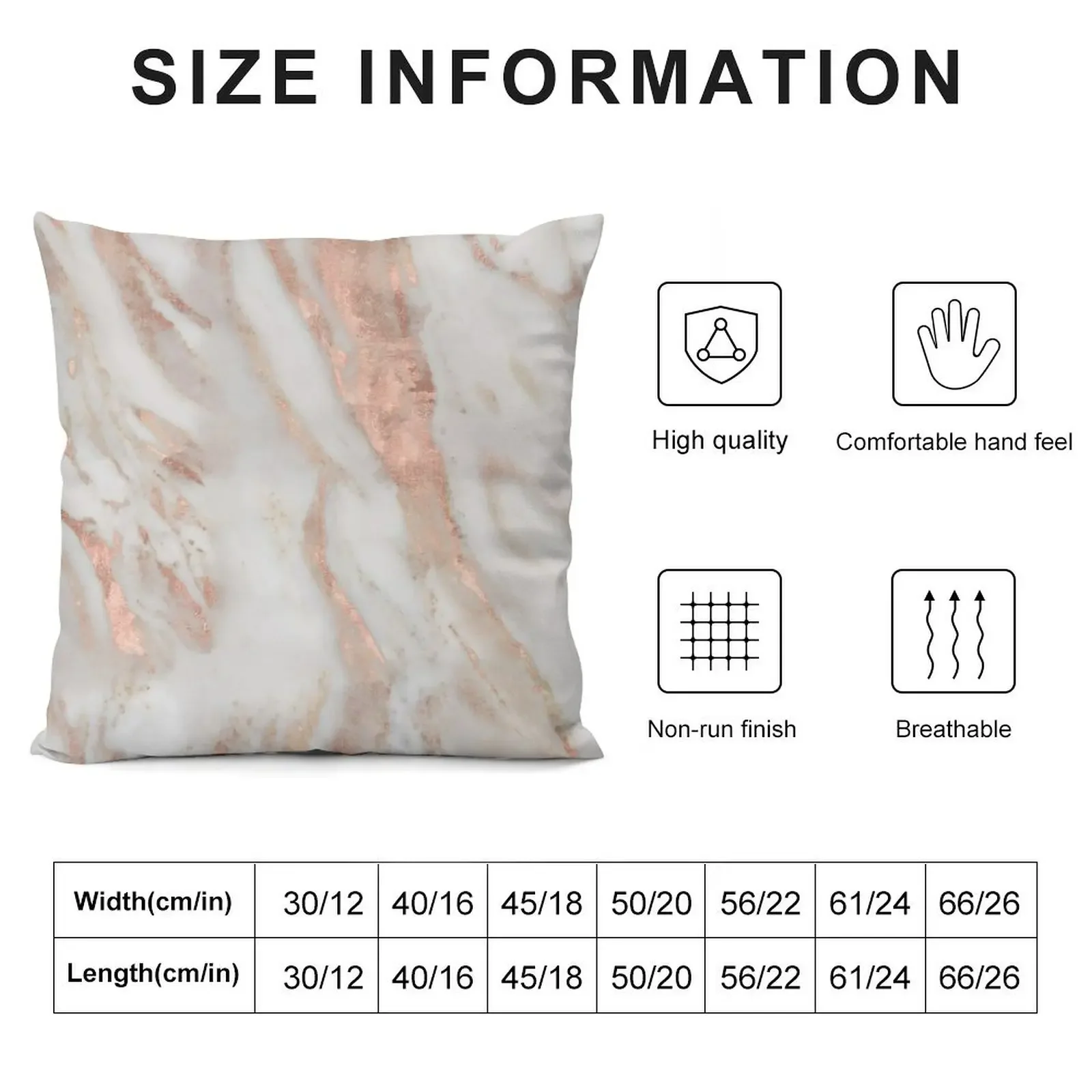 Civezza - rose gold marble Throw Pillow Pillow Case Custom Cushion Bed pillowcases pillow