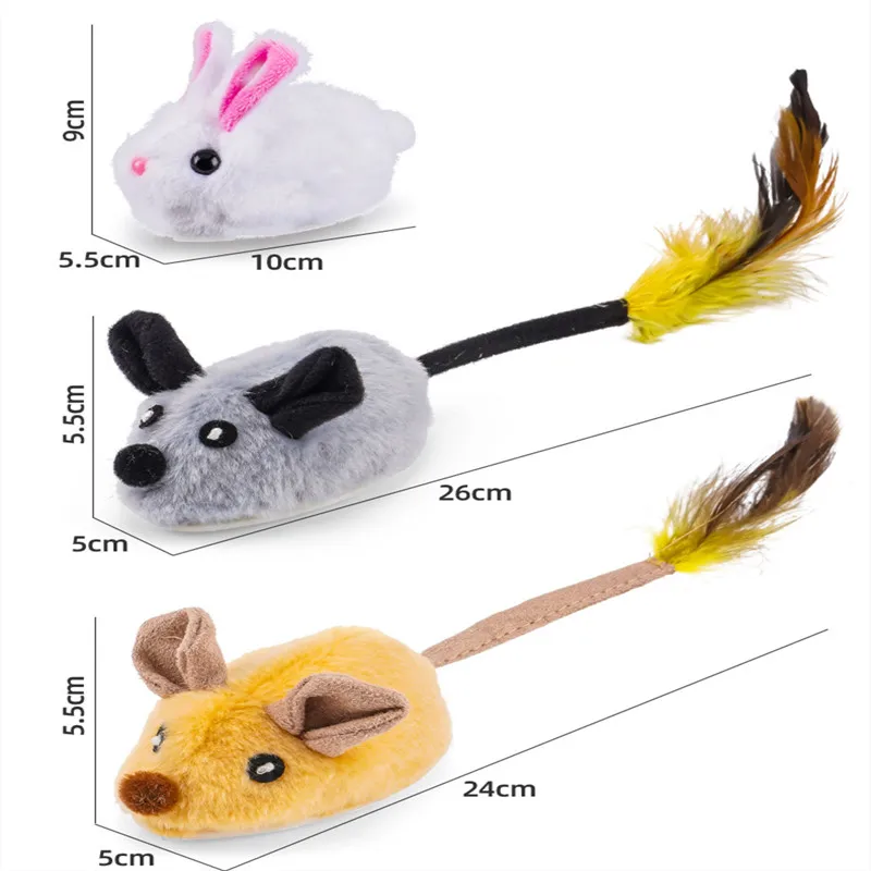 Electric Mice Cat Toys Interactive Self-Play Walking Simulation Mouse Pet Cat Plush Toy Vibration Sensor Kitten Cats Teaser Toys