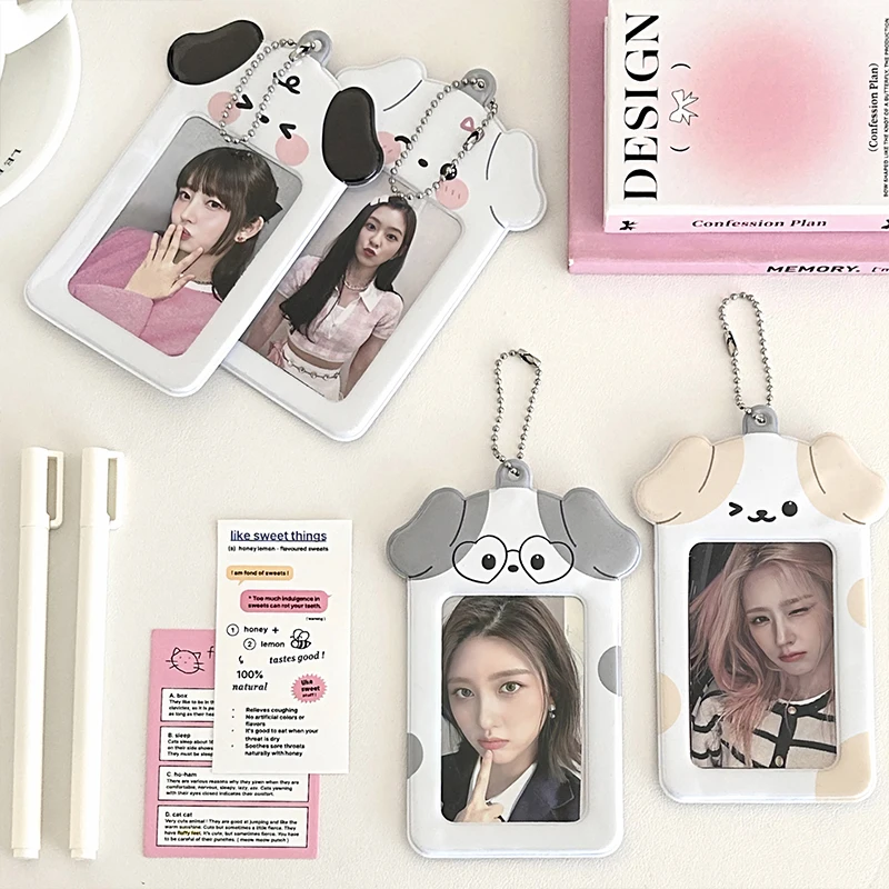 Kawaii Idol Photocards Holder Kpop Photocard Packaging Supplies Cards Sleeves Photo Cards Organizar Photo Album Hanging Keychain