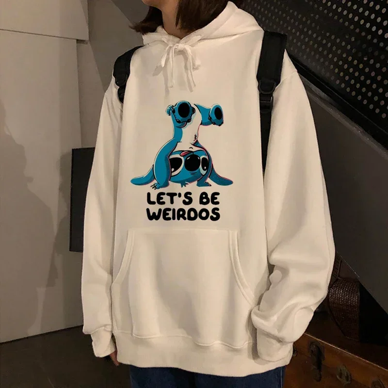 여성용 스티치 하라주쿠 풀오버, 귀여운 카와이 캐주얼 상의, O-넥 엔젤 프린트 후드 맨투맨, 긴 소매 고스