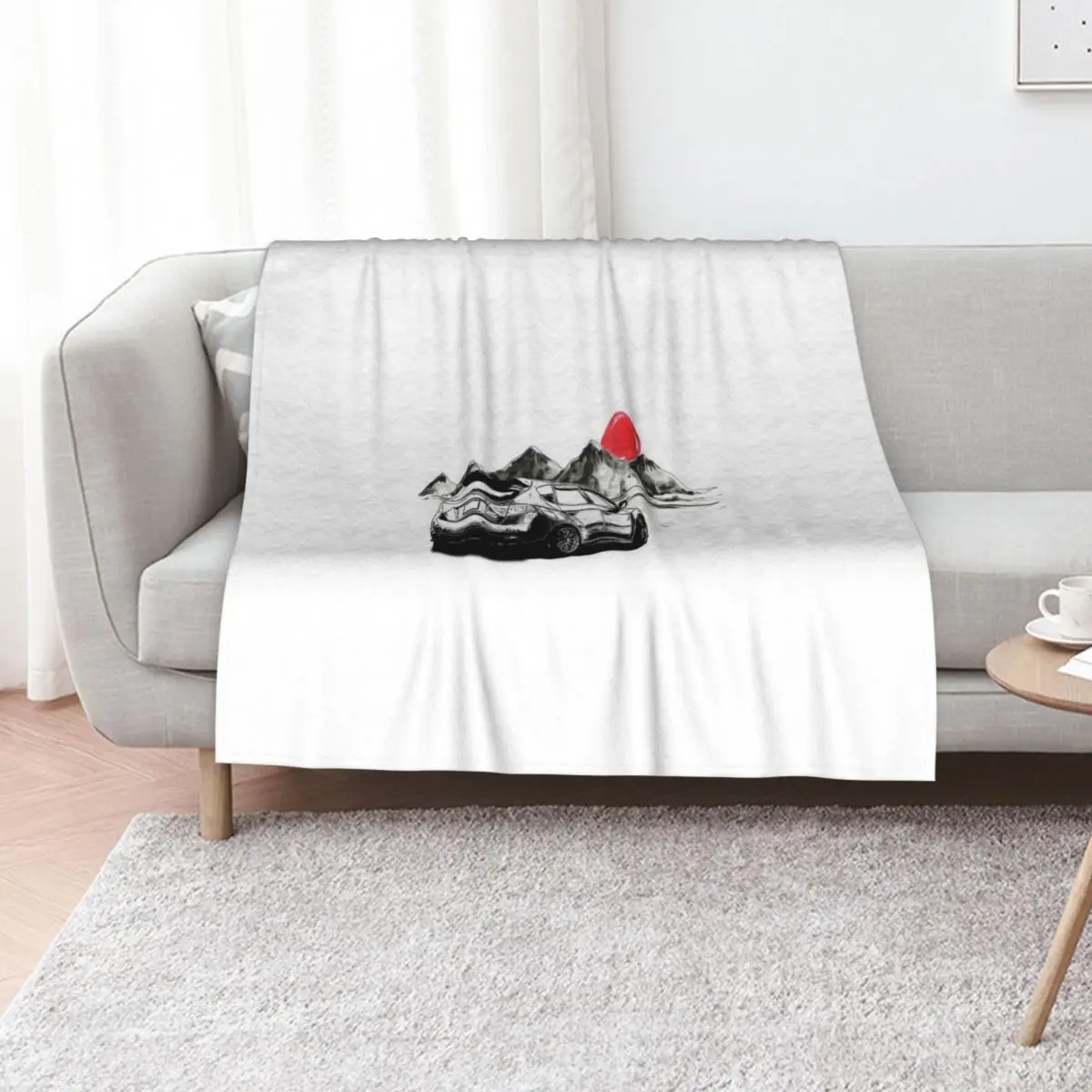 Black And White Impreza STI Hatchback Throw Blanket Hairys For Decorative Sofa Loose Designers Thermal for sofa Blankets