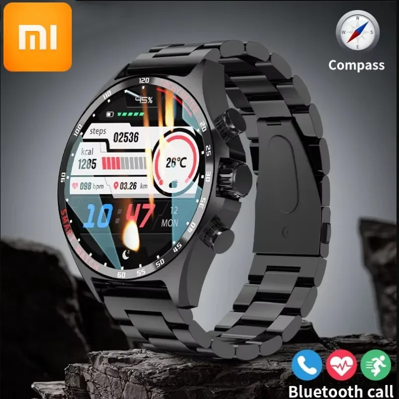 Xiaomi Smartwatch Porsche Smart Watch Men Digital Watches Outdoor Sports Compass and NFC Bluetooth Call Wristwatch Golden