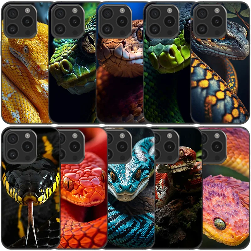 Forest Vipers And Pythons Clear Phone Case For Apple iPhone 12 13 Mini 11 14 15 16 Pro Max Cover XS MAX XR Soft