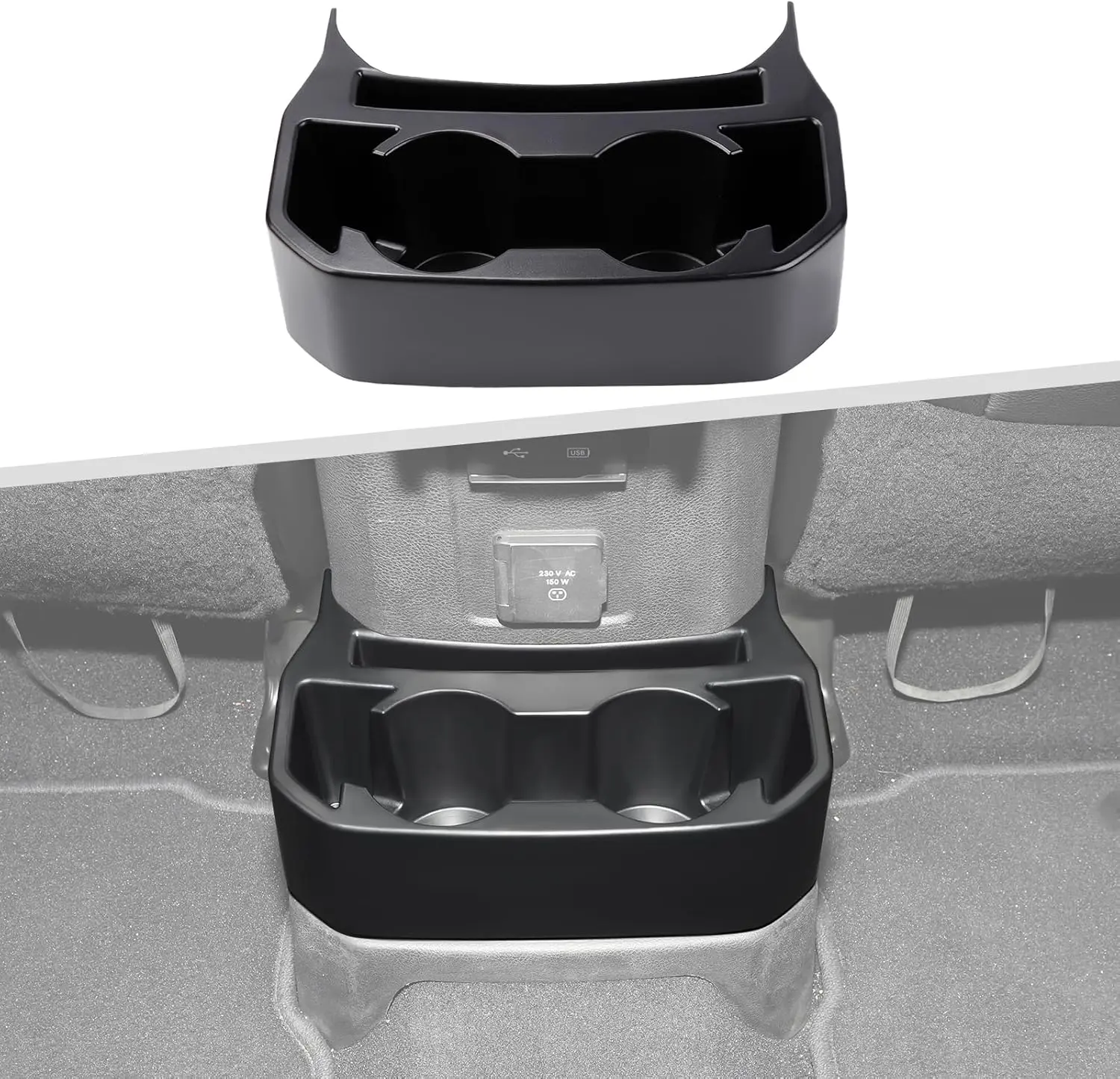 

Back Seat Cup Holder, Dual Cup Holder Drink Rack, Compatible with Jeep Wrangler Jl Jlu & Gladiator Jt 2018-, Car Accessories