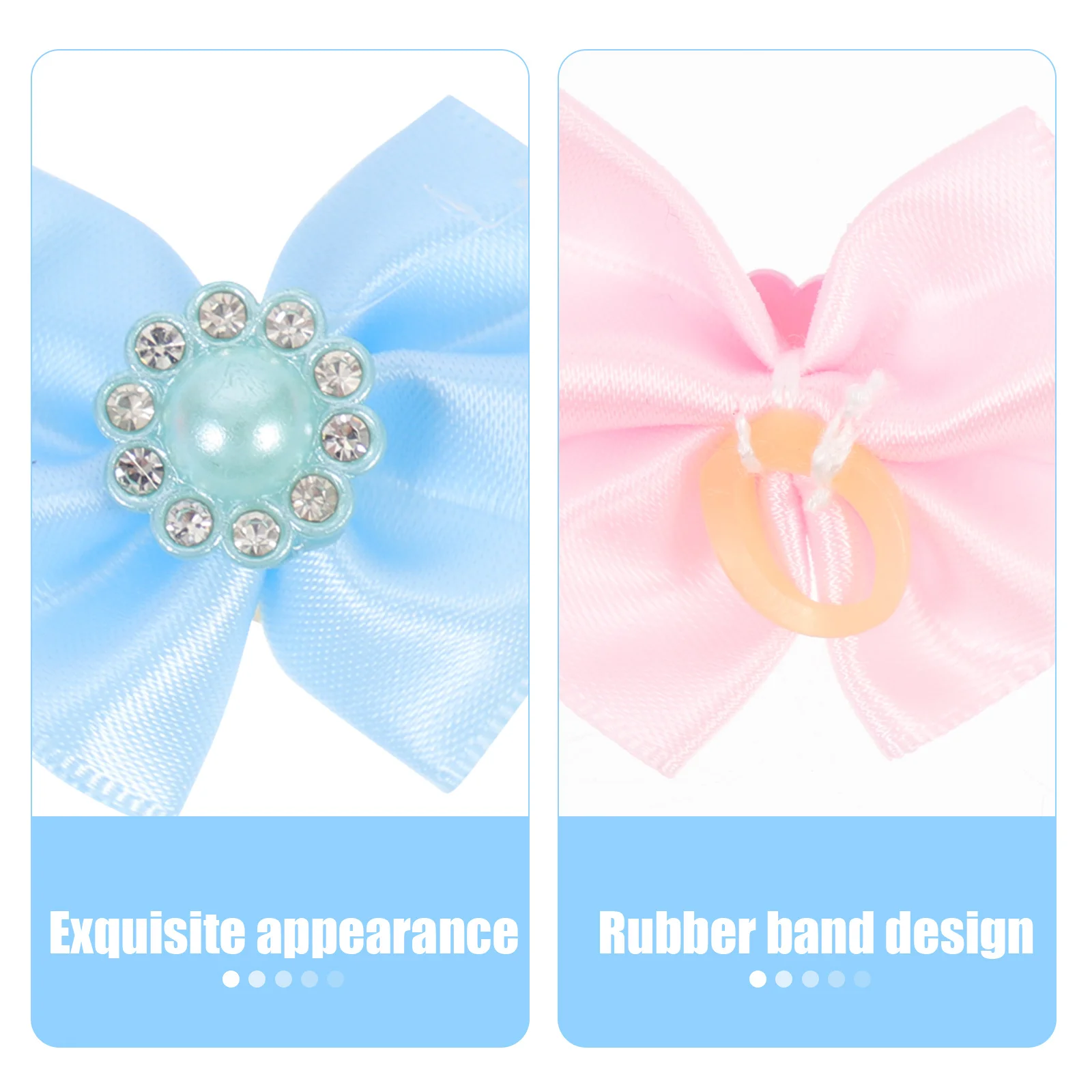 

20Pcs Pet Dog Hairbands Cute Bows for Dogs and Cats Rhinestone Decorative Hair Ties for Birthday Christmas Halloween Festival