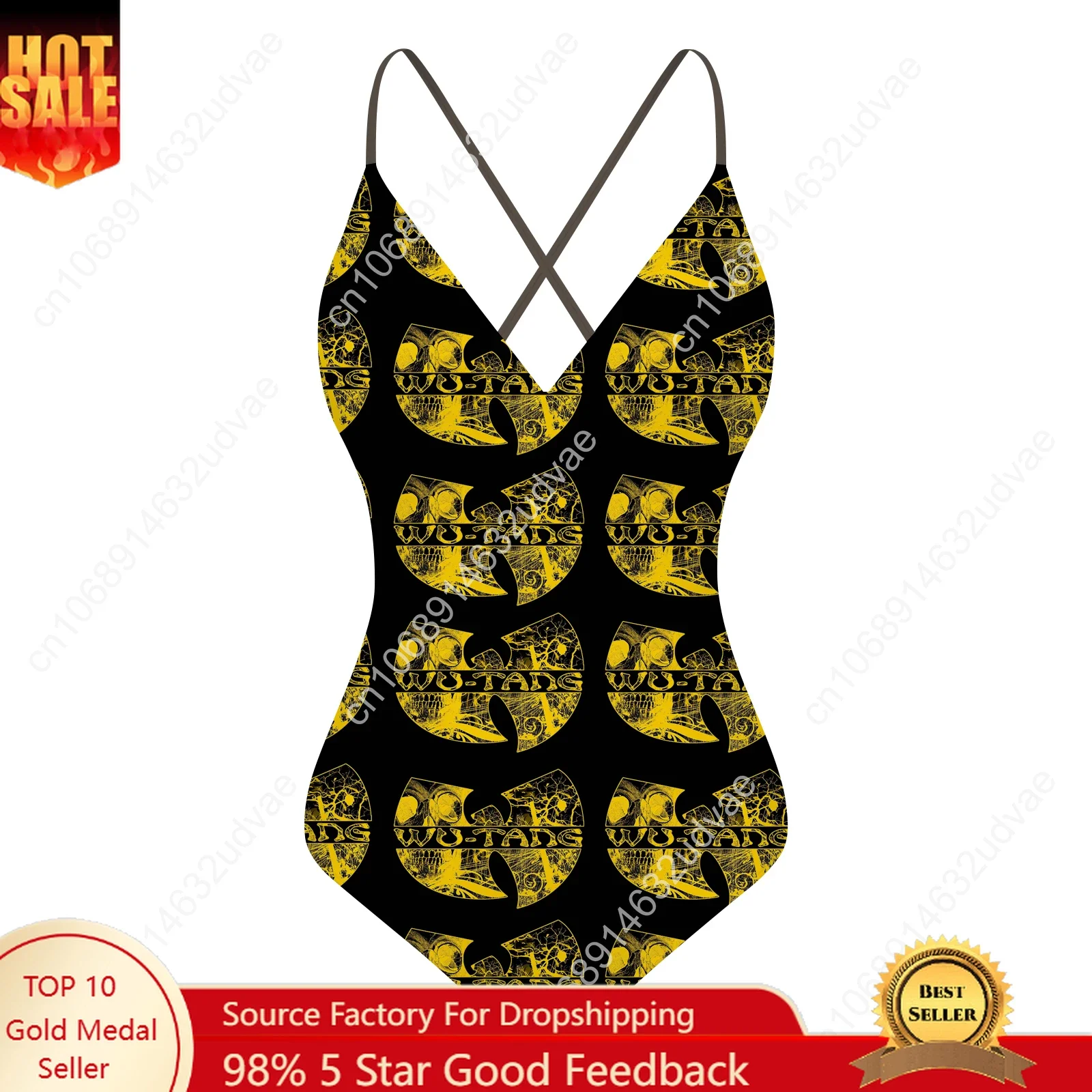 

Женский купальник W-Wu с V-образным вырезом и бретелью через шею, купальники T-Tang C-Clans, персонализированные бикини, пляжная одежда на заказ