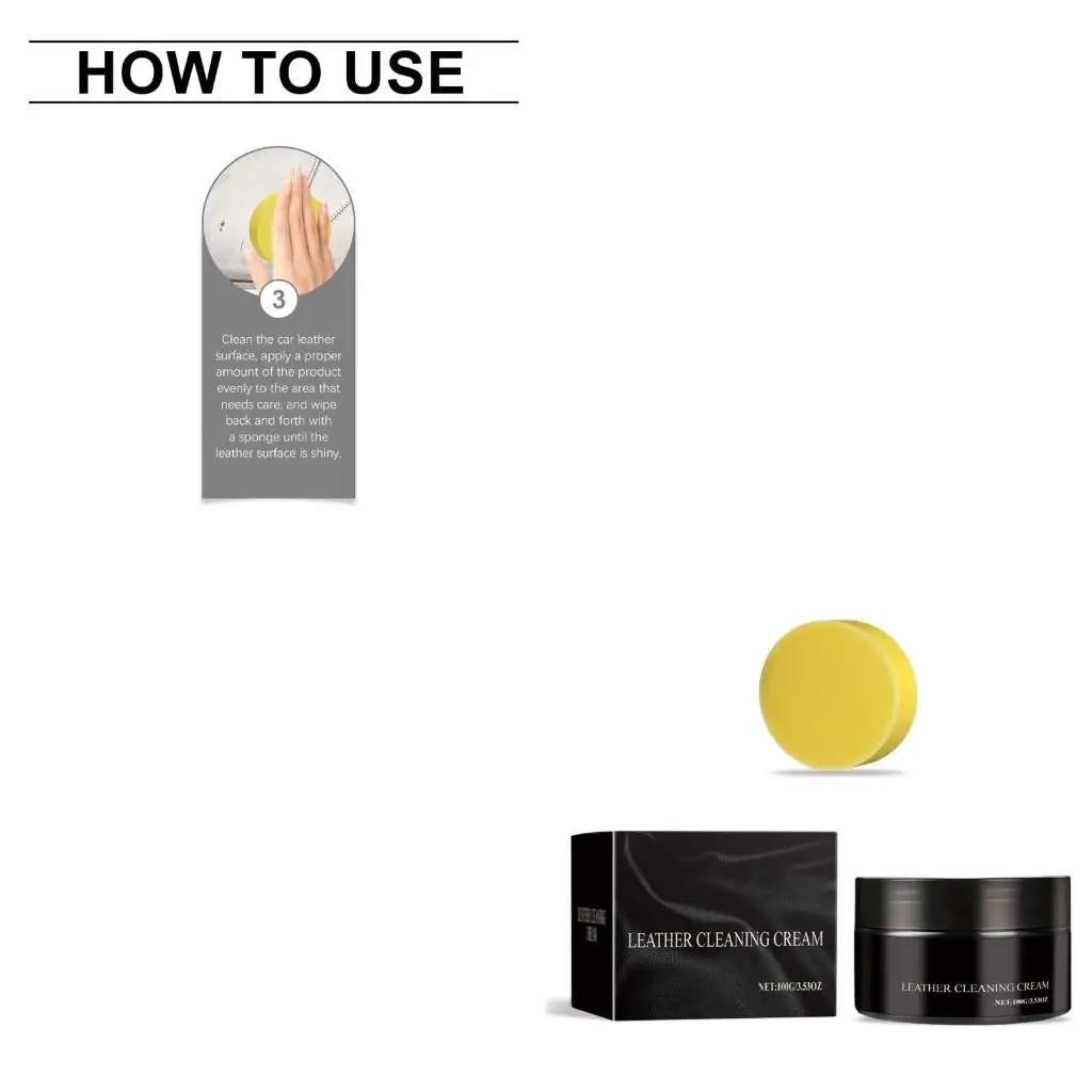 XA6H Leather Maintenance Cream with Sponge 100g Car Leather Repair Cleaning Paste