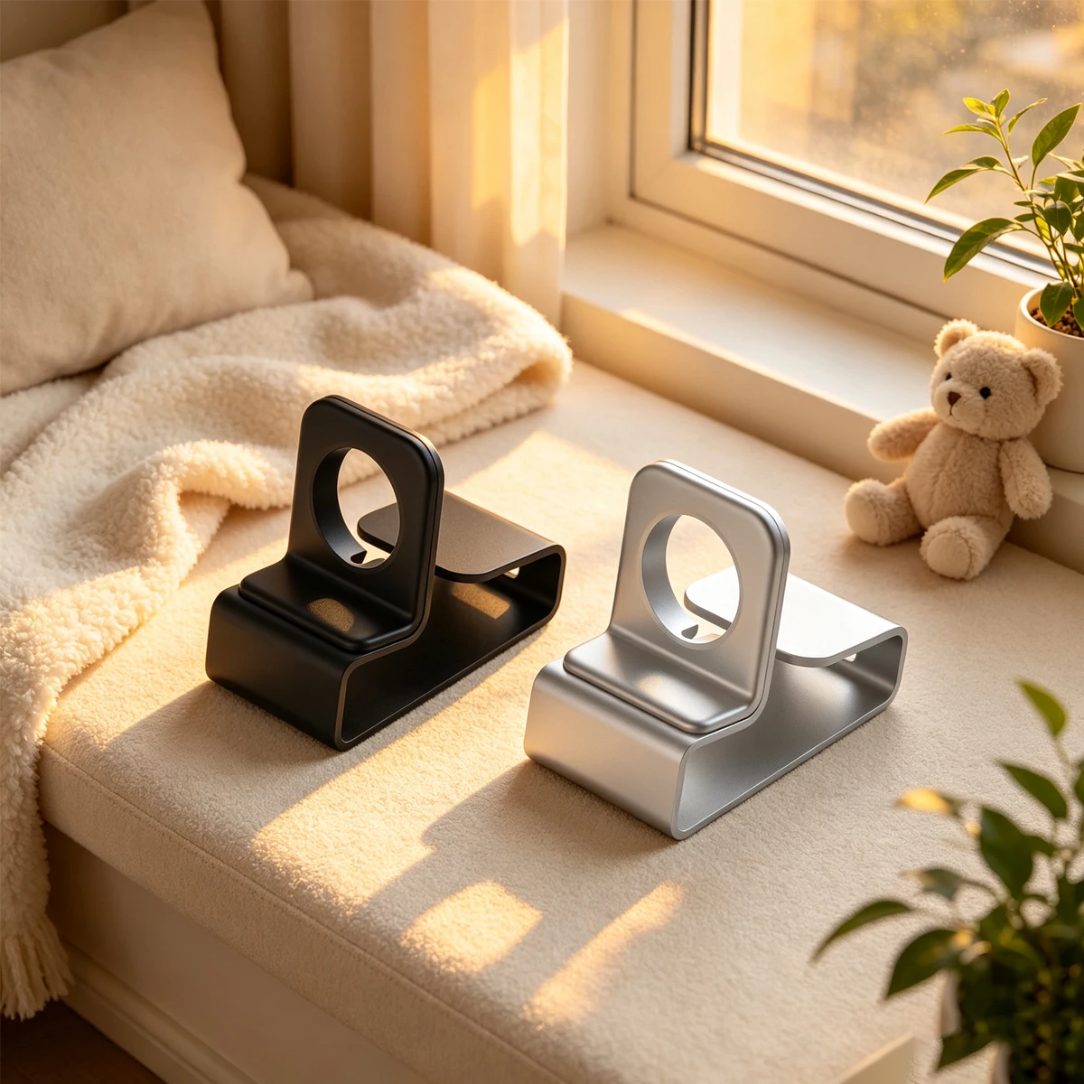 Aluminum Charger Stand for Apple Watch Ultra 1 2/9/8/7/6/5/4/3/2/AirPods Dock Station Silicon Desktop Charging Holder Nightstand view 2