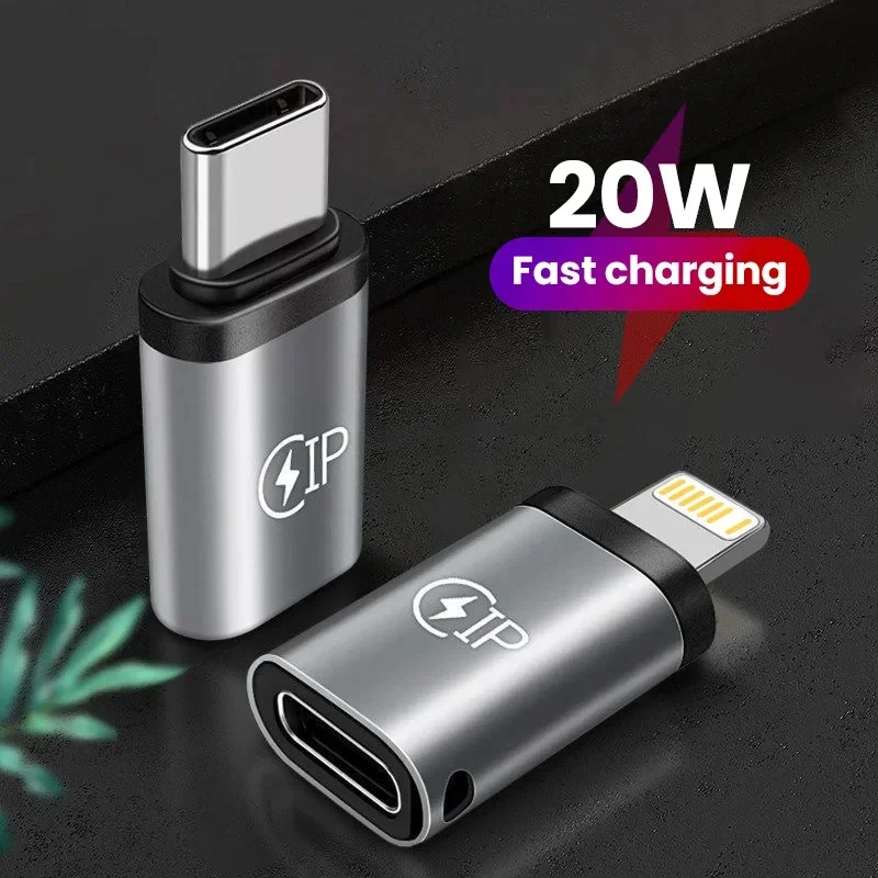 20W Lightning to USB-C Adapter, USB Cable Converter for iPhone 15/14/13 Pro Max & Huawei/Xiaomi/Samsung Devices