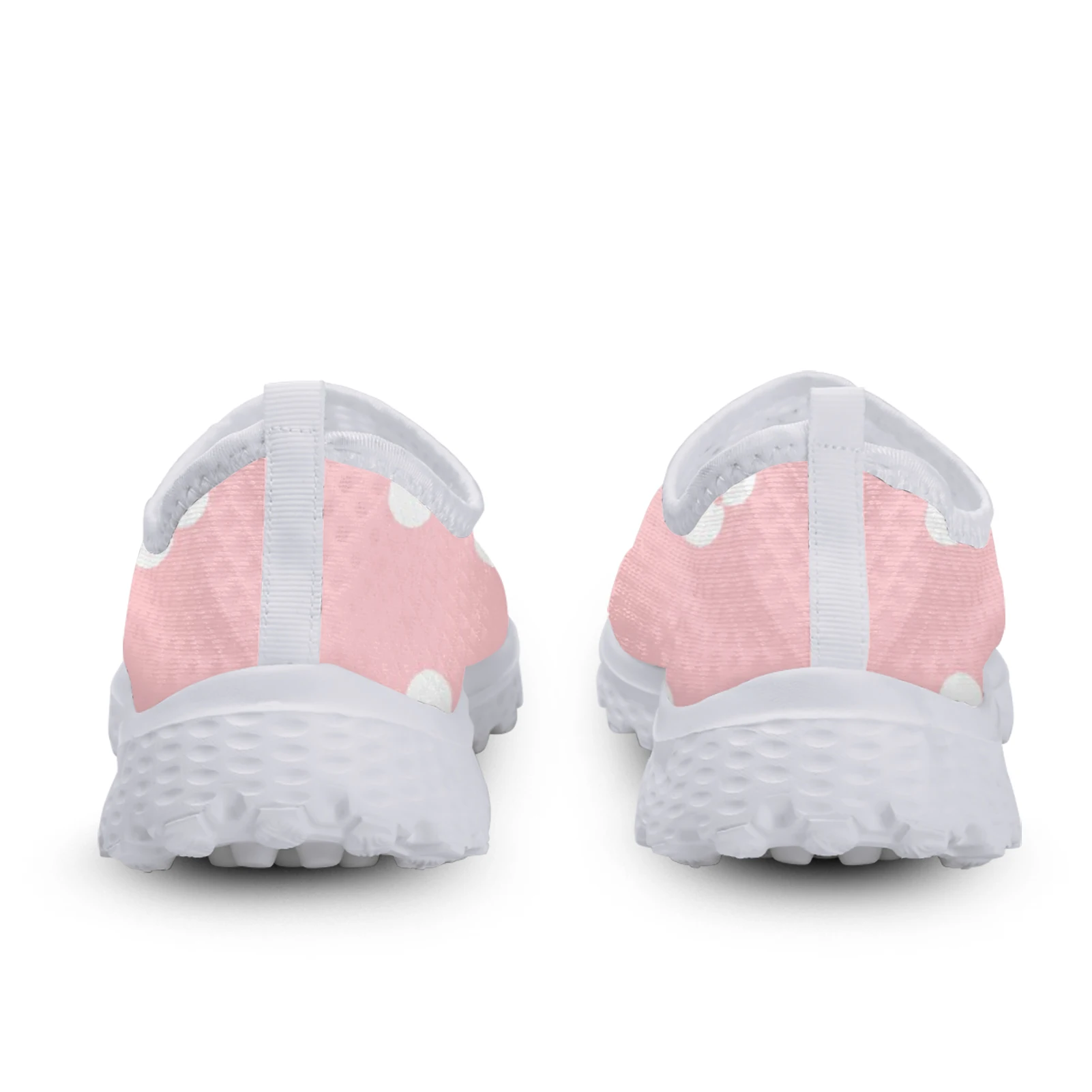 Fashion Cartoon Dachshund Print Lightweight Breathable Mesh Shoes Pink Heart Print Loafers Soft Casual Sneakers
