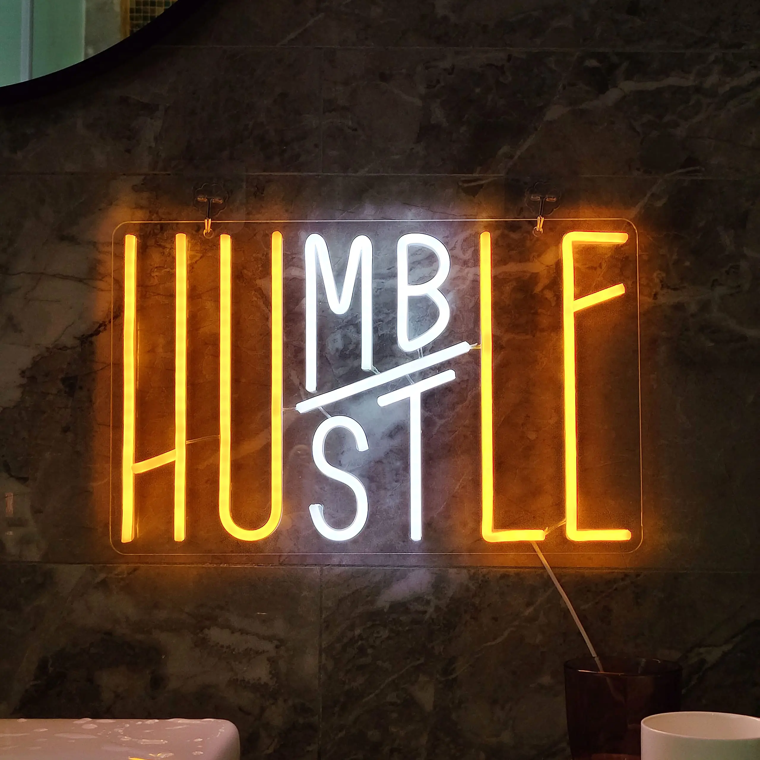 Humble Hustle Neon Sign Stay Humble Hustle Hard LED Neon Light for Room Decor Inspiring Neon Light up Sign Teen Boy Girl Gifts