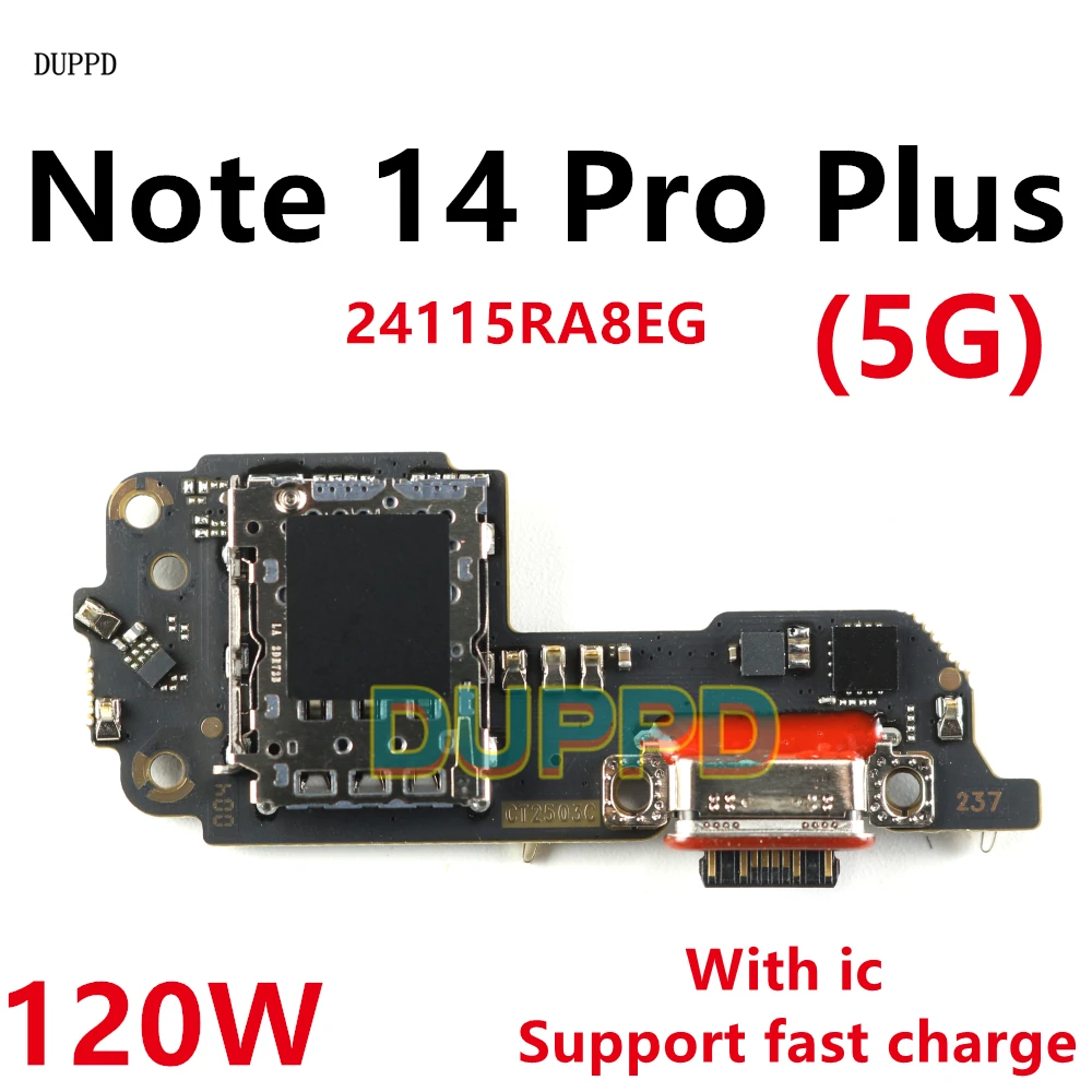For Xiaomi Redmi Note 14 Pro+ 14 Pro Plus USB Charge Port Jack Dock Connector Charging Board Microphone Flex Cable 120W