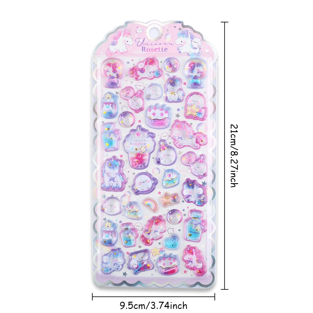 Adesivi con gemme di cristallo 3D e diamanti - Decalcomanie in rilievo con simpatico cartone animato, ideali per regali di decorazione fai da te per ricompensa e telefono per bambini