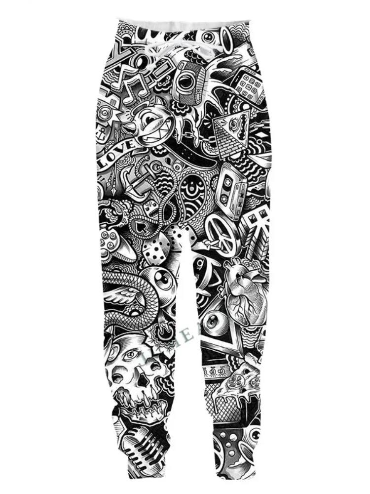 Creative Length Jogger Men Sweatpants 3D Music Male Long Camo Vintage Pants Casual Hip Hop Sport Trousers Man Clothing Fashion