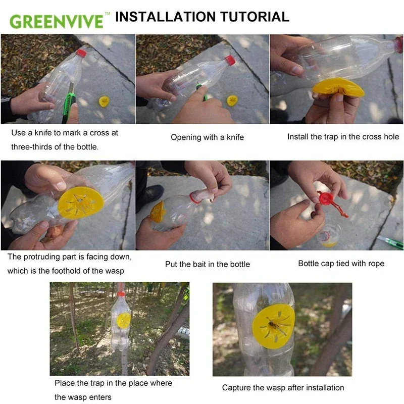 

30 PCS Bee Hornet Catcher Flower Shape Flying Insects Funnel Trap Wasp Trap Catcher Garden Outdoor Hanging Pest Control Tools