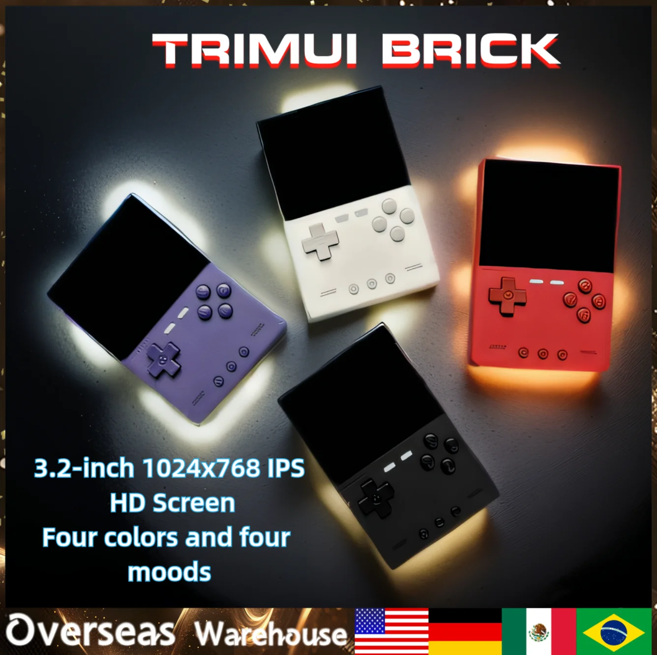 

Trimui Brick Retro Game Console Vertical Edition Open Source Palm Console Portable Lightweight Back Gift Handheld Game Console