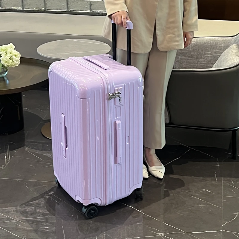 2024 New Purple Large Capaci Luggage Women Pc Trolley Case 28-Inch Luggage Case Mute Universal Wheel Password Box