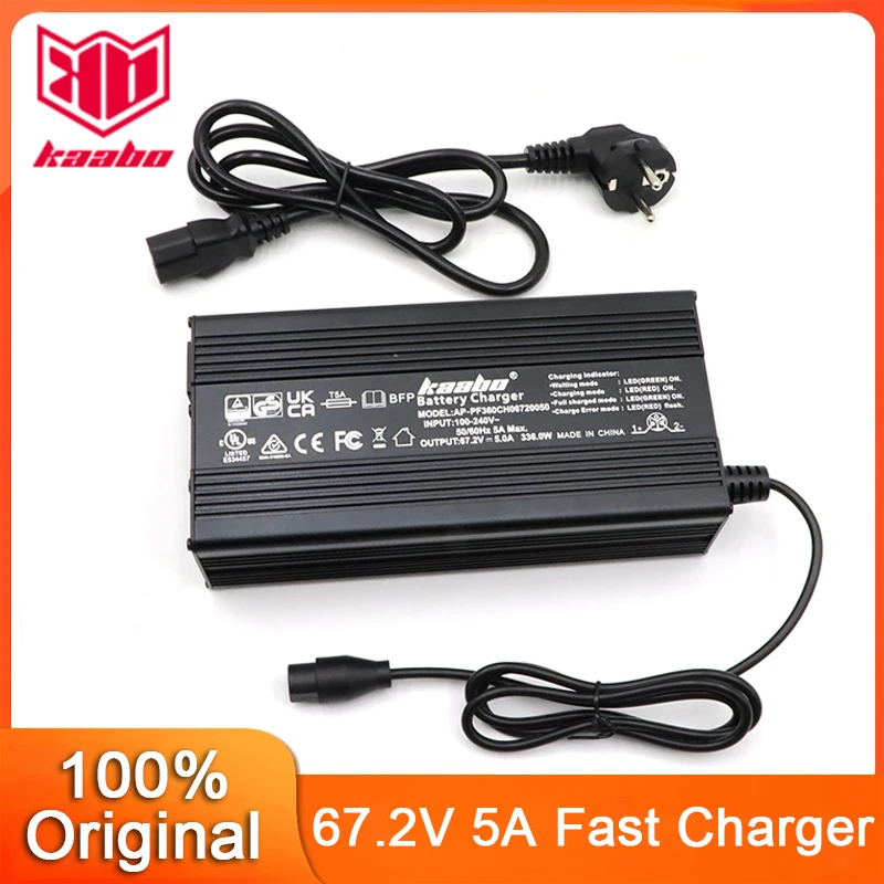 Original 67.2V 5A Fast Charger For Kaabo Mantis King GT Electric Scooter Waterproof head Charger Official Accessories