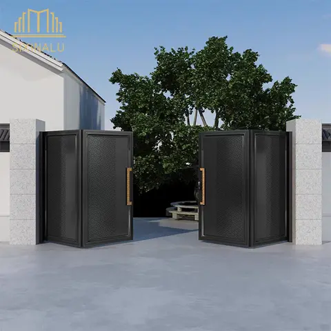 Sixinalu portões principais casa painel da porta de entrada entrada frontal exterior portas dobráveis porta batente alumínio decoração casa personalizado