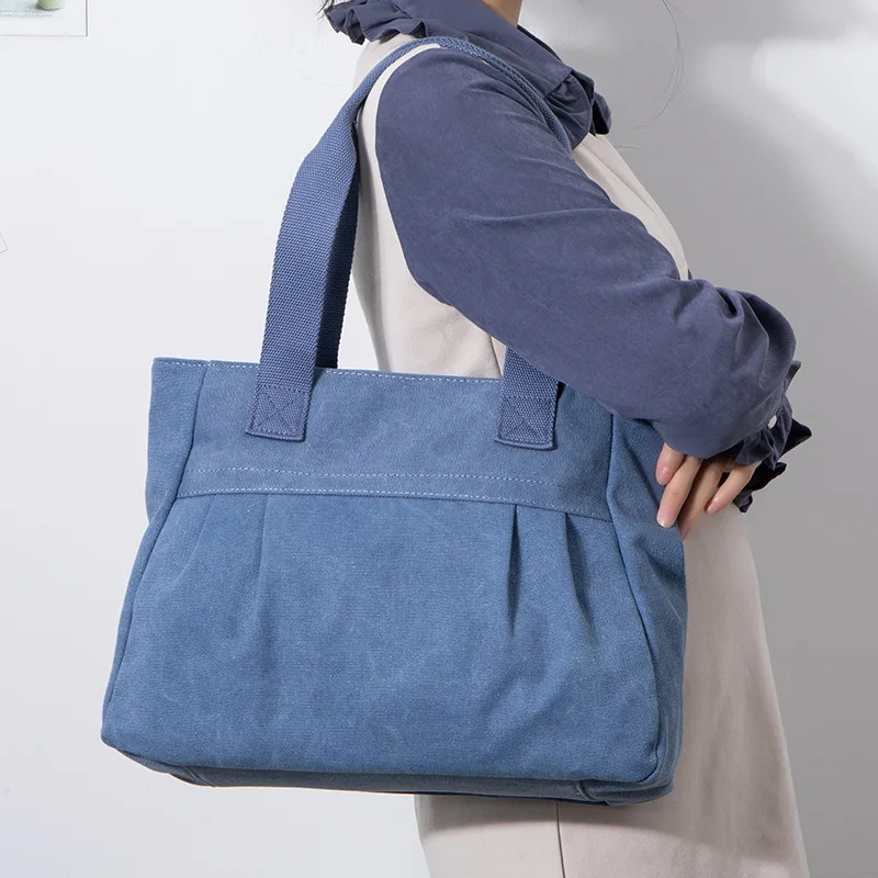 

Large Capacity Canvas Bag for Women Simple Retro Single Shoulder Canvas Bag Japanese Canvas Handbag