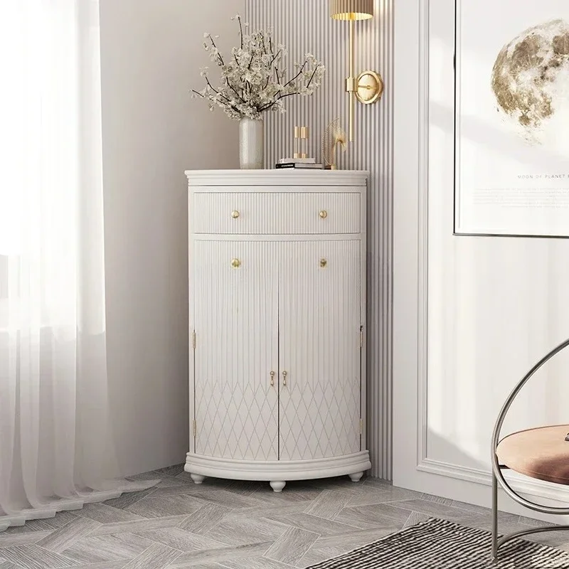 Storage Cabinet Modern Minimalist Living Room Bedroom White Triangle Corner Storage Cabinet