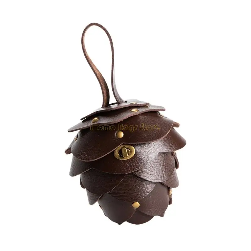 X90D خمر ميني Pinecone Coin محفظة مضغوطة PU محفظة للضرورة اليومية