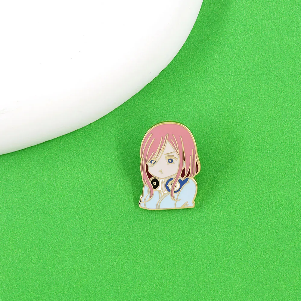 Japanese Anime The Quintessential Quintuplets Brooch Character Nakano Miku Badge Headphone Girl Lapel Pin Cartoon Accessories