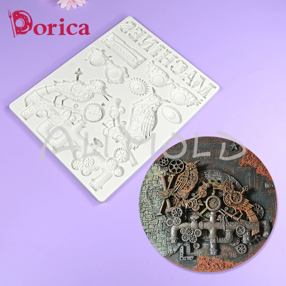 Machines Gear wheel Owl Silicone Mold Fondant Chocolate Cake Mould Bakeware DIY Resin Clay Relief Making Model Home Decoration