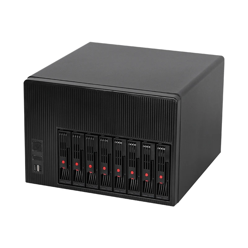 NAS Mini PC Intel N150 4/6/8 bahías 2,5/3,5 pulgadas HDD DDR5 RAM M.2 NVMe SSD 3x Ethernet tipo C ranura para tarjeta TF Windows10/11 NAS OS