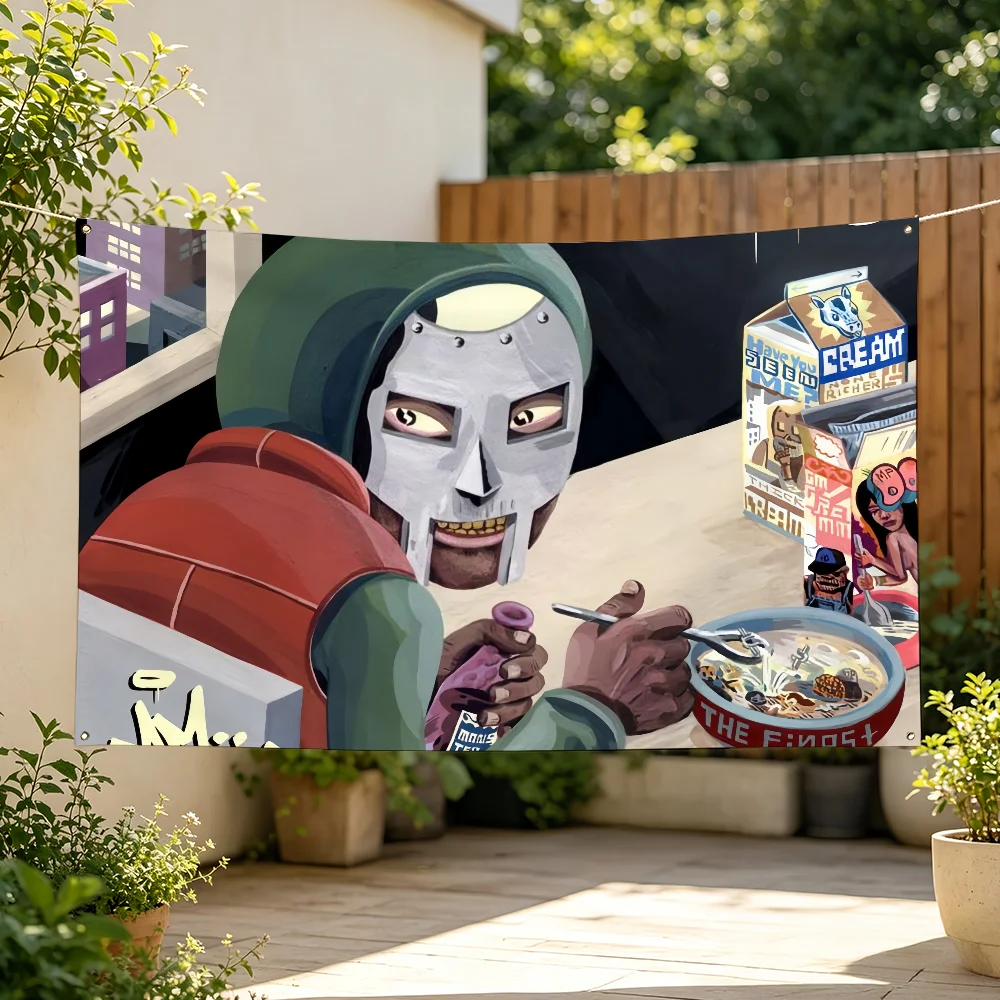 M-MF D-DOOM Flag Personalized Banner For Sports Matches Games Parade Rally Holiday Festival Backyard Balcony Club Bar Decor