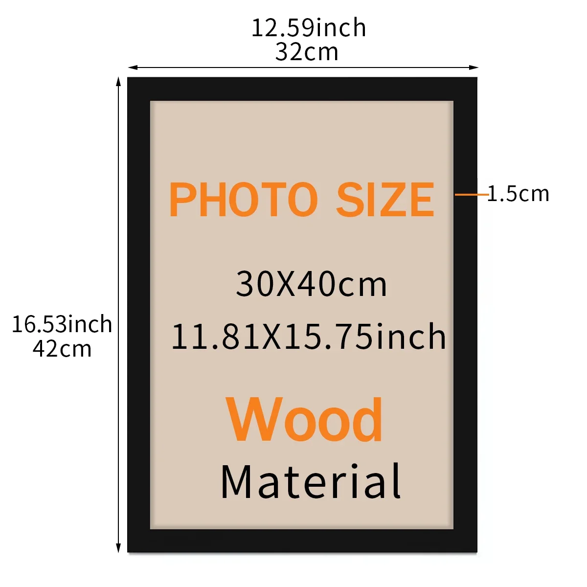 Black Photo Frame for DIY Painting & Display