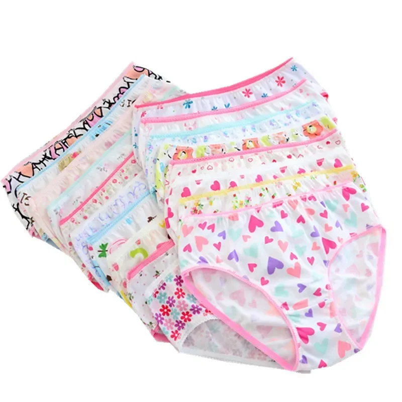 10pcs/Lot Girls Cotton Panties Girls Briefs Gifts Children Underwear Cartoon Underpants 1-3Y