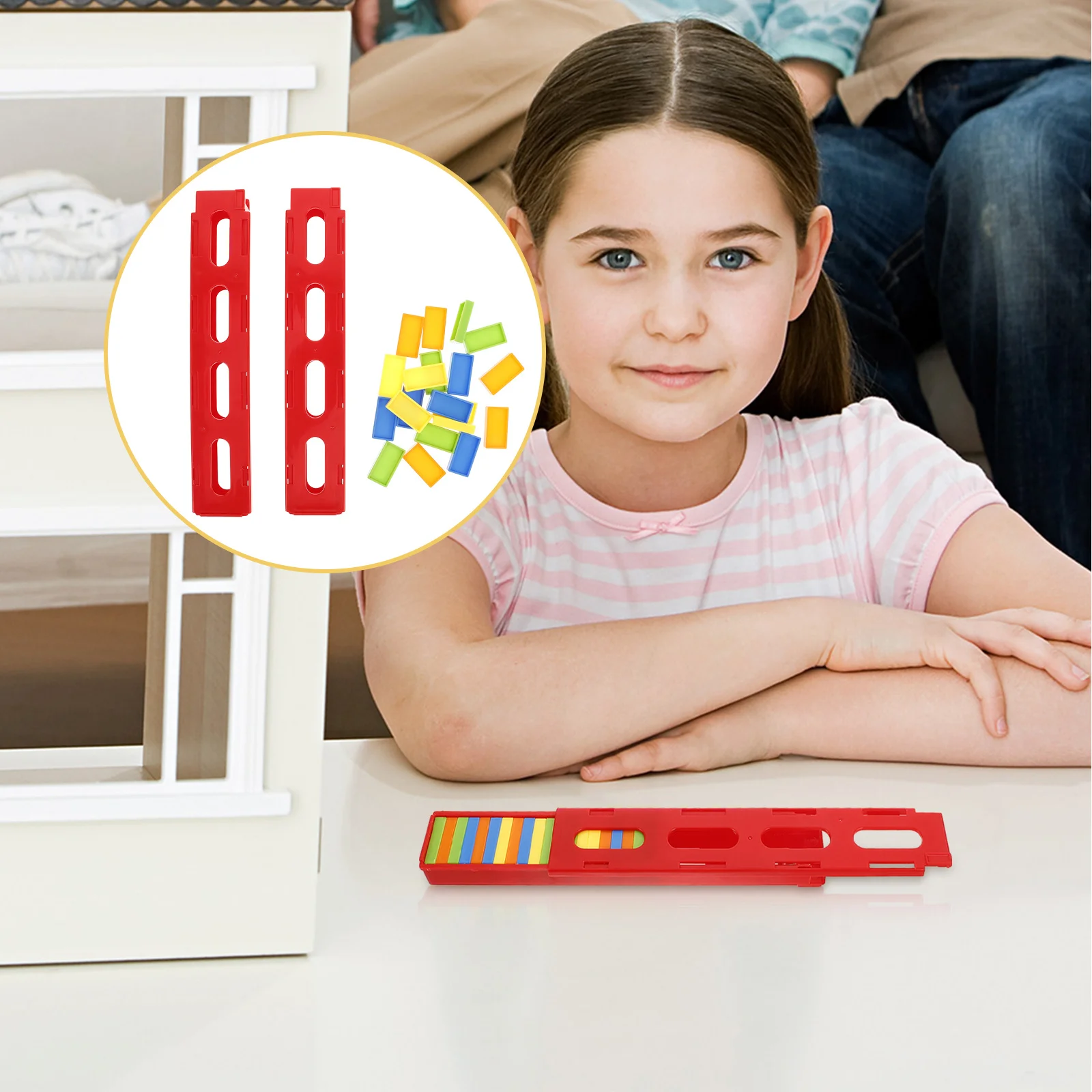 1 set klein voor kinderen Domino met accessoires Speelset Domino Treinset Treinblokset Kinderspellen