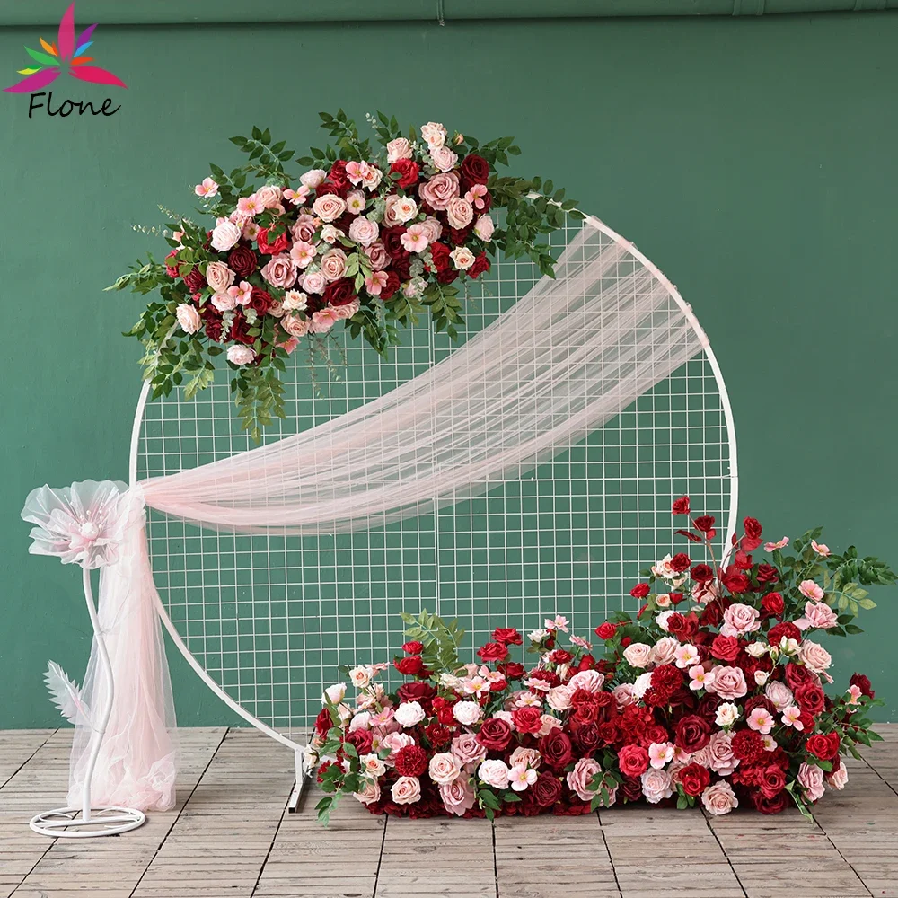 Wedding Backdrop Decorations Flores Arificiales Arrangement Decoracion Event High-end Custom Dark Red Sztuczne Kwiaty  HY2504