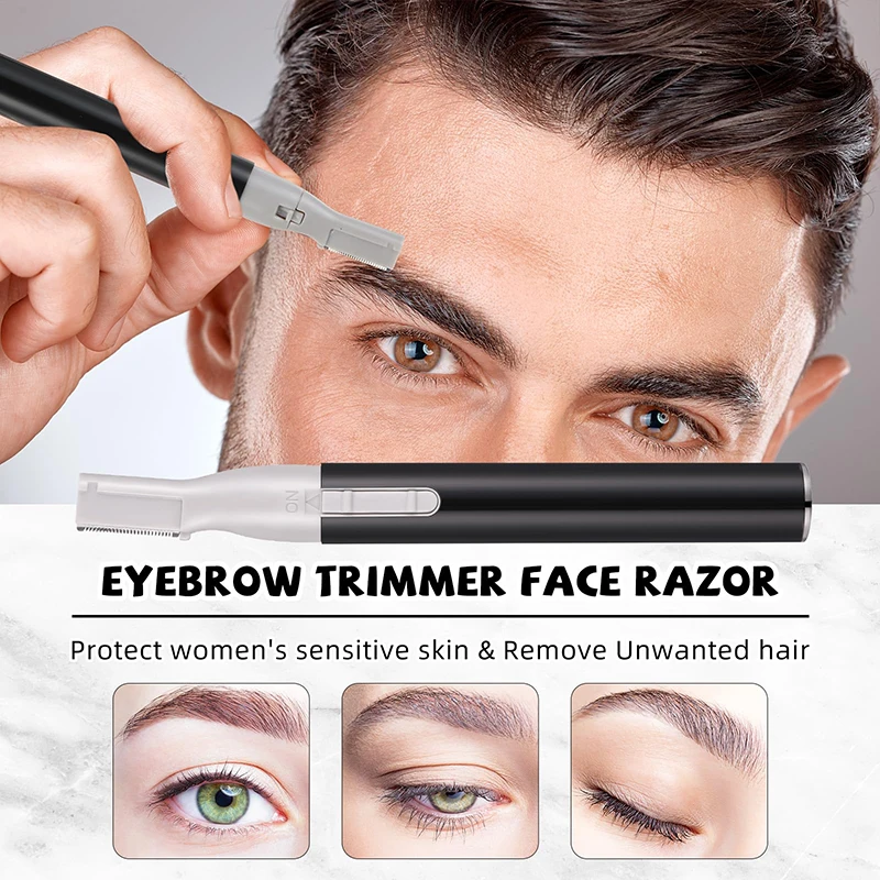 Electric Eyebrow Trimmer Mini Shaver Hair Remover Facial Shaver Hair Remover Facial And Neck Blur Lips Body Arms And Legs view 5